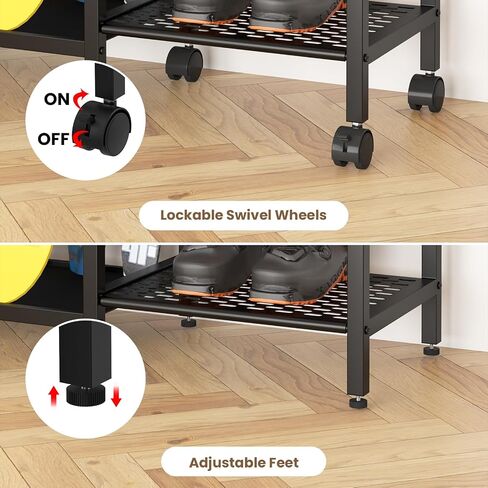Kikihouse 4-Tier Freestanding Snowboard Rack for 4 Pairs of Skis, 3 Snowboards, Boots, Poles, Goggles, Helmets, Ski Storage Rack with Adjustable Shelves, Snowboard Stand for Home, Garage in Kuwait