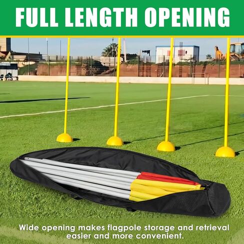 Portable Corner Flag Storage Bag, 6.07ft x 7.87in Flag Pole Carry Bag with Full-Length Dual Zipper and Sturdy Handles, 800D Oxford Fabric Storage Bags for Corner Flags Agility Poles Color Guard Flags in Kuwait
