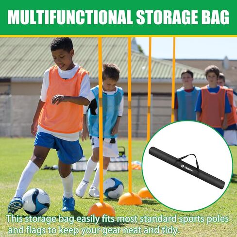 Portable Corner Flag Storage Bag, 6.07ft x 7.87in Flag Pole Carry Bag with Full-Length Dual Zipper and Sturdy Handles, 800D Oxford Fabric Storage Bags for Corner Flags Agility Poles Color Guard Flags in Kuwait