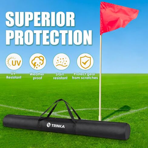 Portable Corner Flag Storage Bag, 6.07ft x 7.87in Flag Pole Carry Bag with Full-Length Dual Zipper and Sturdy Handles, 800D Oxford Fabric Storage Bags for Corner Flags Agility Poles Color Guard Flags in Kuwait