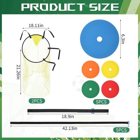 7 PCS Soccer Goal Target Sets Adjustable Straps Training Set for Shooting Accuracy Speed and Agility Practice Sports Training for Lacrosse Football Baseball Hockey in Kuwait