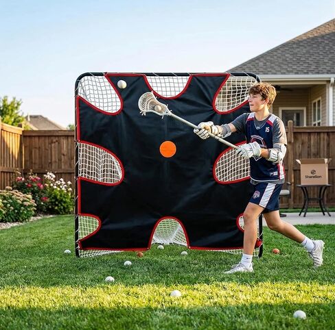Lacrosse Shooting Target - PVC Mesh Practice Corner Accuracy - 6x6ft Lacrosse Gifts for Outdoor Training in Kuwait