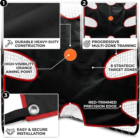 Lacrosse Shooting Target - PVC Mesh Practice Corner Accuracy - 6x6ft Lacrosse Gifts for Outdoor Training in Kuwait