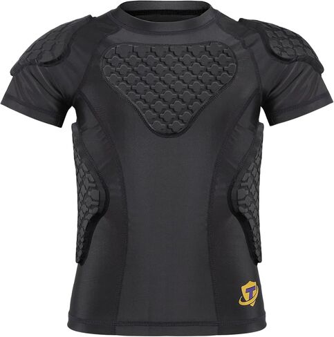 TUOY Youth Boys Padded Protective Shirts Paddded Compression Shirts for Football Paintball Baseball in Kuwait
