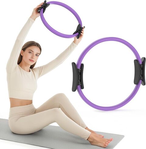 JKSHMYT Pilates Ring Fitness Circle for Women, Pilates Equipment – 14.5" Home Magic Exercise Workout, Better me Pilates Essentials Starter Set for Beginners Toning Inner Thighs, Arms and Core in Kuwait