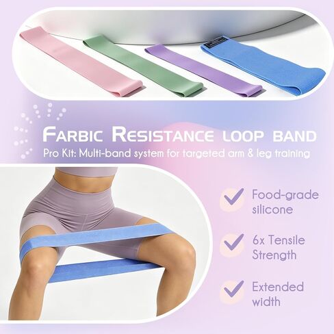 Pilates Kit for Women, 13-Piece Home Pilates Set with Ring, Mini Ball, Resistance Bands, Adjustable Ankle Weights, Socks & Bag for Full Body Workout in Kuwait