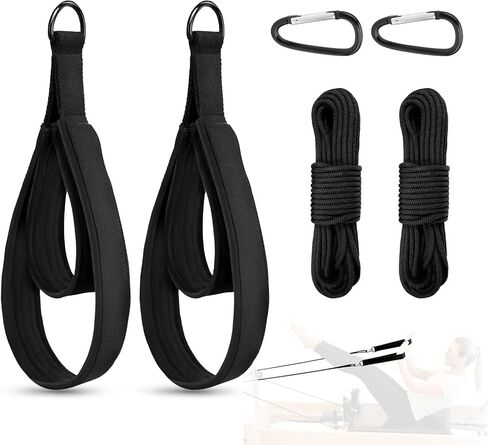 Rope and Padded Double Loop Kit for Balanced Body Pilates Reformer, Straps with D Rings and Adjustable Length Rope for Studio, for Clinical, for Allegro 1 Pilates Reformers Equipment in Kuwait