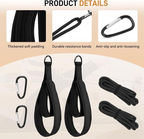 Rope and Padded Double Loop Kit for Balanced Body Pilates Reformer, Straps with D Rings and Adjustable Length Rope for Studio, for Clinical, for Allegro 1 Pilates Reformers Equipment in Kuwait