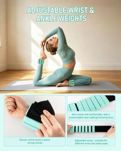 20 PCS Pilates Kit, Pilates Equipment Set- Pilates Accessories Kit with Wrist Weights, Pilates Ring and Ball, Resistance Bands, Core Sliders, Socks, Pilates Gift Box,Home Pilates Workout Kit for Women in Kuwait