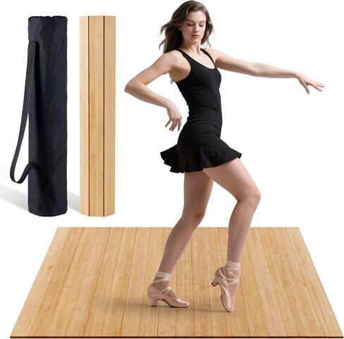 Tap Dance Floor - Portable Dance Floor for Any Surface with Storage Bag, Solid Dance Board Mat, Cushioned Base Mat Perfect for Home, Studio & Events in Kuwait
