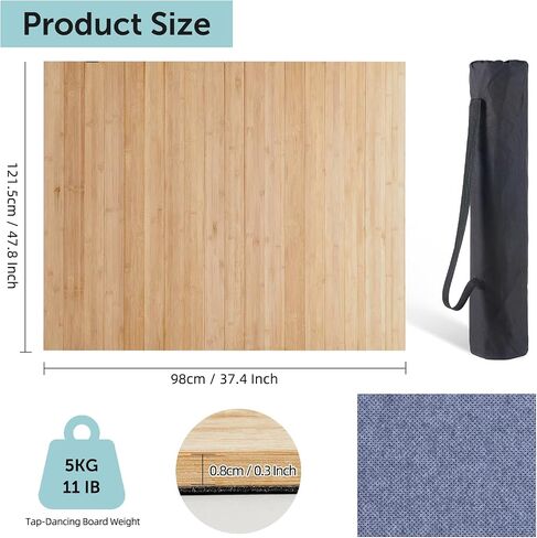 Tap Dance Floor - Portable Dance Floor for Any Surface with Storage Bag, Solid Dance Board Mat, Cushioned Base Mat Perfect for Home, Studio & Events in Kuwait