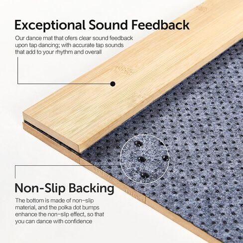 Tap Dance Floor -Portable Dance Floor for Any Surface with Storage Bag, Solid Dance Board Mat, Cushioned Base Mat Perfect for Home, Studio & Events in Kuwait