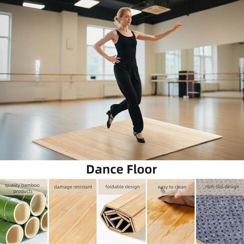 Tap Dance Floor -Portable Dance Floor for Any Surface with Storage Bag, Solid Dance Board Mat, Cushioned Base Mat Perfect for Home, Studio & Events in Kuwait