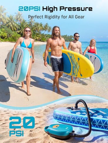 Seesii Cordless Paddle Board Pump Electric, Rechargeable 20PSI SUP Pump, Intelligent Dual Stage Fast Inflation & Deflation, Portable High Pressure Auto-Off Air Pump for Paddleboard, Boat, Kayak in Kuwait