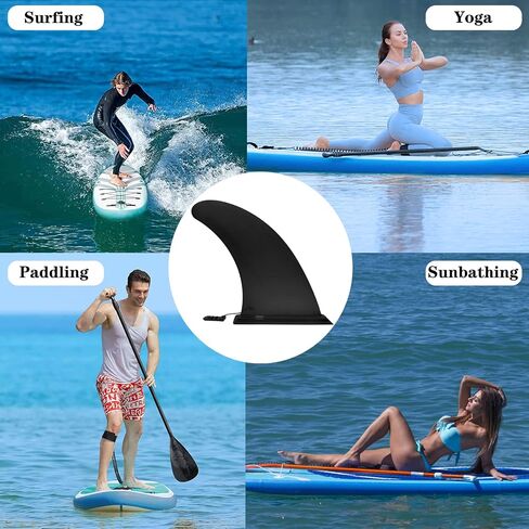 5" 8" 9" 10" 12" Paddle Board Fin Repalcement, Nylon Fiberglass Reinforced, No-Tool Installation, Single Center Fin for Most Inflatable SUPs, Surfboard, Stand-up Paddleboard,Longboard in Saudi Arabia