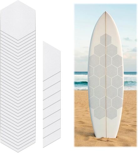 36 Hexagonal Clear Surf Traction Pad and 8 Pcs Semi Hexagonal Semi Clear Deck Pad for Surf Pads Water Sports Skimboards DIY Non Slip Accessories in Kuwait
