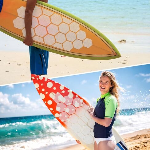 36 Hexagonal Clear Surf Traction Pad and 8 Pcs Semi Hexagonal Semi Clear Deck Pad for Surf Pads Water Sports Skimboards DIY Non Slip Accessories in Kuwait