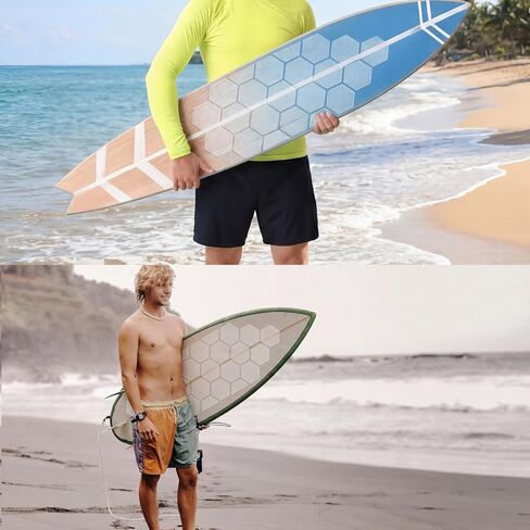 36 Hexagonal Clear Surf Traction Pad and 8 Pcs Semi Hexagonal Semi Clear Deck Pad for Surf Pads Water Sports Skimboards DIY Non Slip Accessories in Kuwait