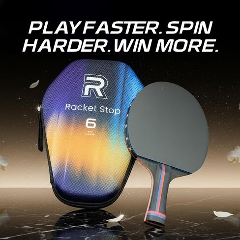 Inferno Table Tennis Paddle – Ply Carbon Blade Ping Pong Paddle for Indoor & Outdoor Games, High-Speed Sports Racket for Adults, Spin & Control, Quality Gift Set w/Carry Case & Box in Kuwait