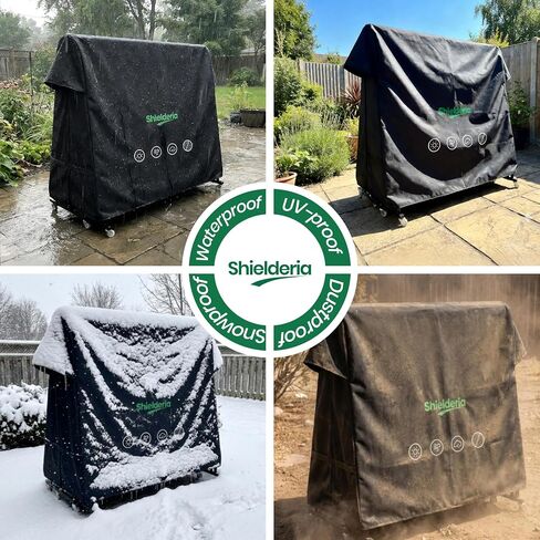 PingPong Table Cover 600D Heavy Duty Oxford Fabric 9x5 FT Universal Fit for Folding & Flat Tables, Waterproof Sunproof for Indoor Outdoor Use with Paddle Storage Bag in Kuwait