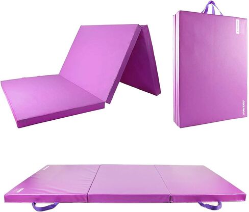 بساط تمرين قابل للطي مطور من RitFit، بساط جمباز بسمك 2 بوصة 3'x6'، 4'x8'، 4x10'، 2'x8' مع مقابض حمل لليوجا، الفنون القتالية المختلطة، التمدد، التدريبات الأساسية والأرضيات الواقية لصالة الألعاب الرياضية المنزلية in Kuwait