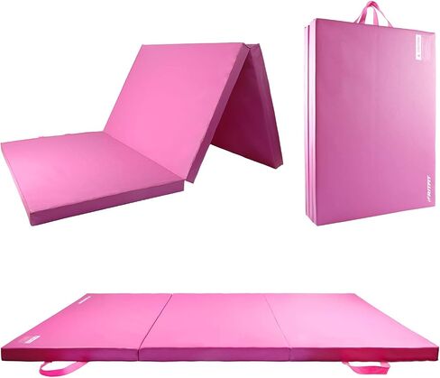 بساط تمرين قابل للطي مطور من RitFit، بساط جمباز بسمك 2 بوصة 3'x6'، 4'x8'، 4x10'، 2'x8' مع مقابض حمل لليوجا، الفنون القتالية المختلطة، التمدد، التدريبات الأساسية والأرضيات الواقية لصالة الألعاب الرياضية المنزلية in Kuwait