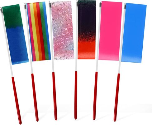 Guirnd Dance Ribbons 6 PCS, Gymnastics Ribbon Wands with Non-Slip Handles, 78.7 Inch Long Streamers, Ribbon Dancing Wands for Artistic Dancing, Talent Shows, Party Decorations in Kuwait