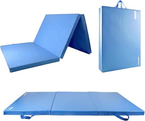 بساط تمرين قابل للطي مطور من RitFit، بساط جمباز بسمك 2 بوصة 3'x6'، 4'x8'، 4x10'، 2'x8' مع مقابض حمل لليوجا، الفنون القتالية المختلطة، التمدد، التدريبات الأساسية والأرضيات الواقية لصالة الألعاب الرياضية المنزلية in Kuwait