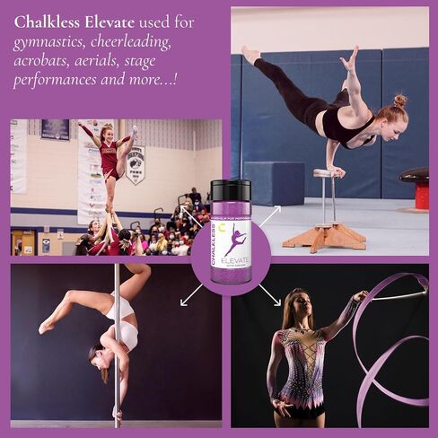 Chalkless Elevate Grip Enhancer - Cheerleading, Gymnastics and Pole Fitness Hand Chalk, Cosmetic Grade, No Uniform Residue, Dance, Pole Grip & Cheer Accessories (8g) in Kuwait