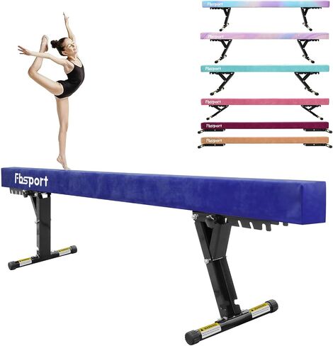 FBSPORT 8ft Adjustable Balance Beam: High and Low Floor Beam Gymnastics Equipment for Kids/Adults,Gymnastics Beam for Training,Practice, Physical Therapy and Professional Home Training with Legs in Kuwait