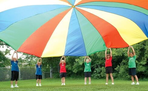 Palos Sports 30′ Heavy Duty Parachute with 24 Handles – Multi‑Color Cooperative Activity Canopy for Indoor & Outdoor – Durable 70D Nylon with Reinforced Handles & Perimeter Webbing in Kuwait