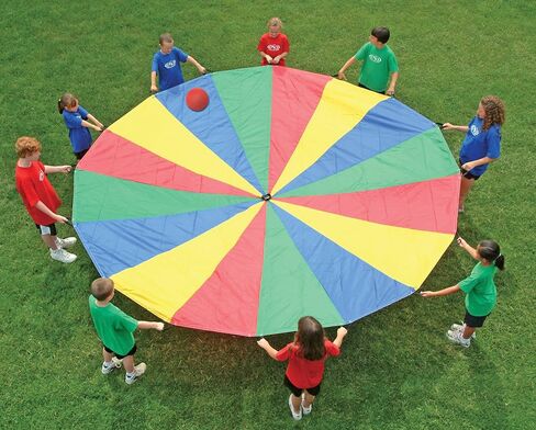Palos Sports 30′ Heavy Duty Parachute with 24 Handles – Multi‑Color Cooperative Activity Canopy for Indoor & Outdoor – Durable 70D Nylon with Reinforced Handles & Perimeter Webbing in Kuwait