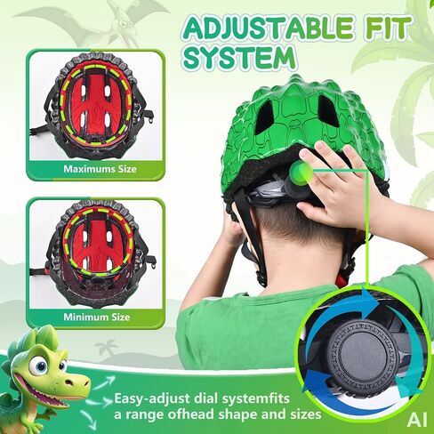 Toddler/Kids Bike Helmet Set for Boys Girls 3D Adjustable Kids Helmet Protective Gear Set Knee Elbow Wrist Pads and Multi-Sports Skateboard Scooter Cycling Roller Balance Bike in Kuwait