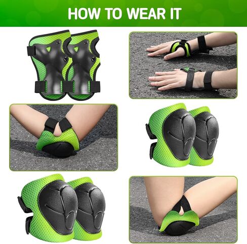 Toddler/Kids Bike Helmet Set for Boys Girls 3D Adjustable Kids Helmet Protective Gear Set Knee Elbow Wrist Pads and Multi-Sports Skateboard Scooter Cycling Roller Balance Bike in Kuwait