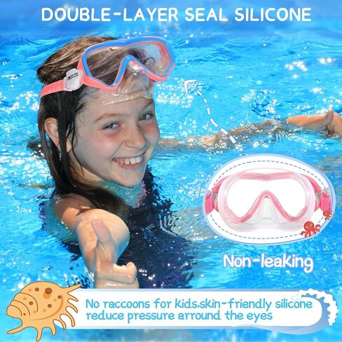 Water Space Kids Swimming Goggles Swim Mask with Nose Cover for Kids Youth 3-15, Anti-Shattered Lens UV Protection No-leak in Saudi Arabia