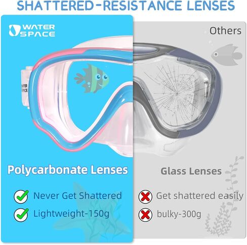 Water Space Kids Swimming Goggles Swim Mask with Nose Cover for Kids Youth 3-15, Anti-Shattered Lens UV Protection No-leak in Saudi Arabia