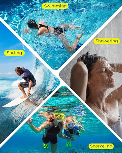 3 Pairs Swimming Earplugs Waterproof Silicone Ear Plugs for Swimming Surfing Shower Kayaking, Water Out Sound In Comfortable Reusable Ear Protection for Adults Teens with Storage Case, Black Gray Blue in Saudi Arabia