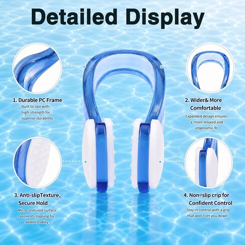 Swimming Nose Clip 10 Pack, Waterproof Silicone Nose Plugs for Adults & Kids (Age 7+) with Storage Case,Multi-Color Anti-Slip Clip for Swimming in Kuwait