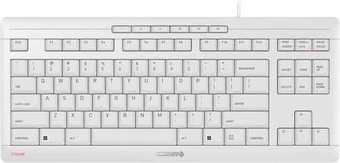 لوحة مفاتيح Cherry Stream - لوحة مفاتيح USB سلكية - آلية مقص SX - موافقة GS - QWERTY - أبيض in Kuwait