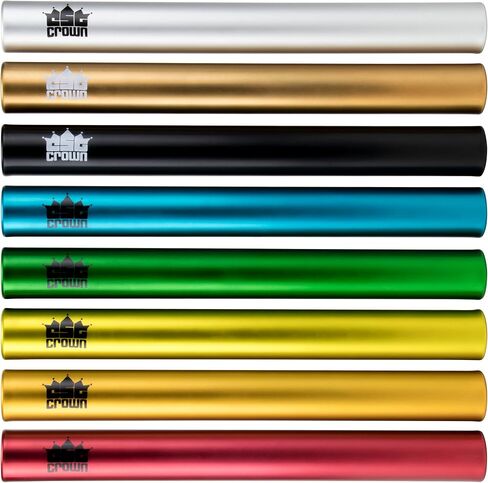 Crown Sporting Goods Standard Junior-Size Aluminum Track & Field Relay Batons-Set of 8 Assorted Colors in Kuwait
