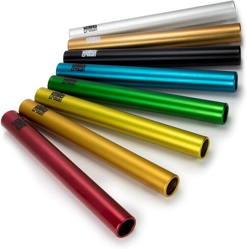 Crown Sporting Goods Standard Junior-Size Aluminum Track & Field Relay Batons-Set of 8 Assorted Colors in Kuwait