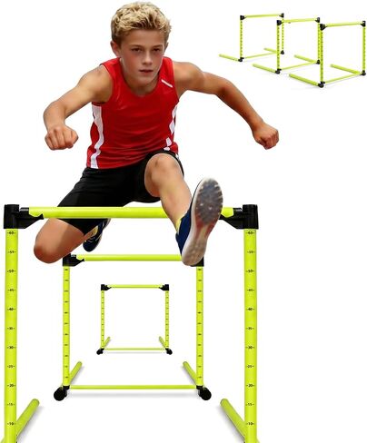 ​3PCS Height Adjustable Hurdles Training Equipment, Hurdles Track and Field for Agility & Speed Training, Detachable Track Hurdles with Carry Bag for Soccer Football Basketball, Tool-Free Setup in Kuwait