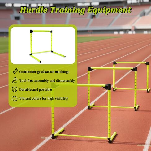 ​3PCS Height Adjustable Hurdles Training Equipment, Hurdles Track and Field for Agility & Speed Training, Detachable Track Hurdles with Carry Bag for Soccer Football Basketball, Tool-Free Setup in Kuwait