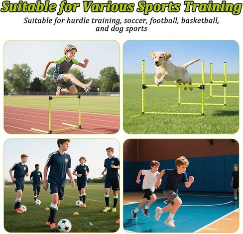 ​3PCS Height Adjustable Hurdles Training Equipment, Hurdles Track and Field for Agility & Speed Training, Detachable Track Hurdles with Carry Bag for Soccer Football Basketball, Tool-Free Setup in Kuwait