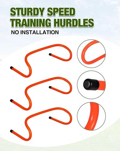 20 PCS Agility Hurdles, 6" 9" 12.6" Speed Training Equipment for Kids & Athletes, Plyometric Hurdles for Soccer, Football, Basketball, Baseball, Indoor Outdoor Sports in Kuwait