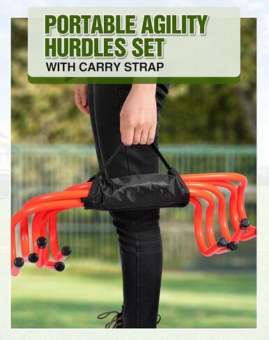 20 PCS Agility Hurdles, 6" 9" 12.6" Speed Training Equipment for Kids & Athletes, Plyometric Hurdles for Soccer, Football, Basketball, Baseball, Indoor Outdoor Sports in Kuwait