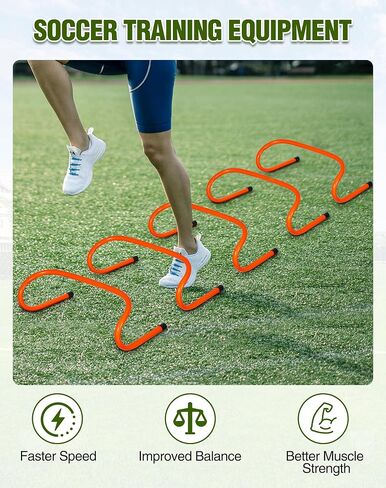 20 PCS Agility Hurdles, 6" 9" 12.6" Speed Training Equipment for Kids & Athletes, Plyometric Hurdles for Soccer, Football, Basketball, Baseball, Indoor Outdoor Sports in Kuwait