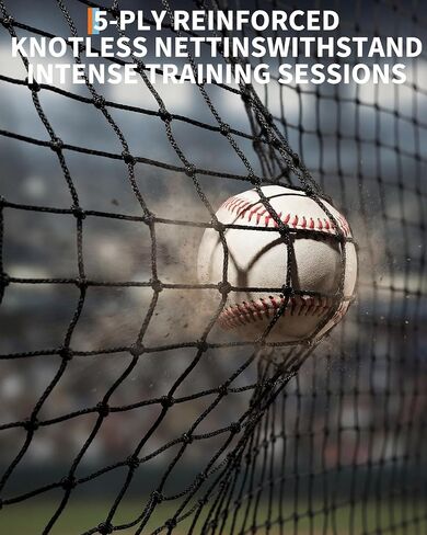 33ft Baseball Batting Cage with Frame and Net, 33 x 12 x 8 ft Practice Net for Batting and Pitching, Full Enclosure Training Cage for Baseball, Softball and Golf, for Backyard or Field in Kuwait