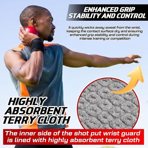 Blueweenly Shot Put المعصم التفاف التدريب المعصم التفاف المعصم لمط النار وضع معصمه مع قماش تيري داخلي ناعم للرجال والنساء ممارسة المنافسة in Saudi Arabia