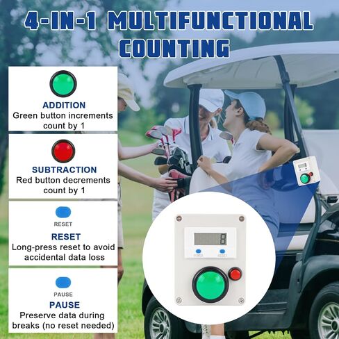 JIAWANSHUN LED Digital Up Down Counter,5-Digit Push Button Counter with Reset & Pause,Auto Off&Data Storage,Digital Lap Counter for Swim Lap Tracker,Gym Training & Softball Training in Kuwait